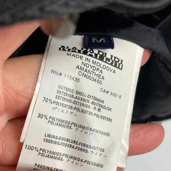 Napapijri Duck Down Puffer Coat Jacket Racoon Fur Collar Black Womens Medium - Picture 7 of 12